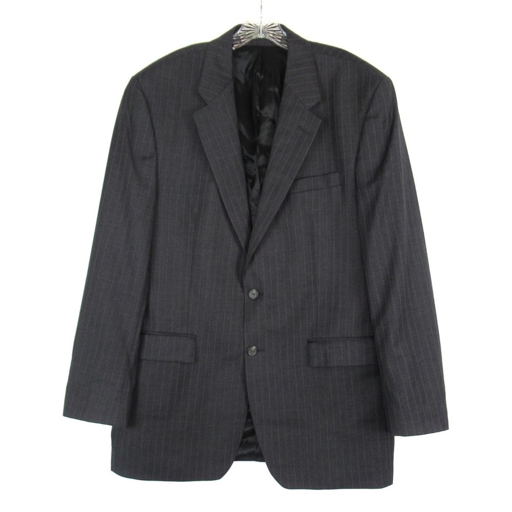 LAUREN RALPH LAUREN Gray Pinstripe Wool Blazer Suit Jacket Mens Size 42L